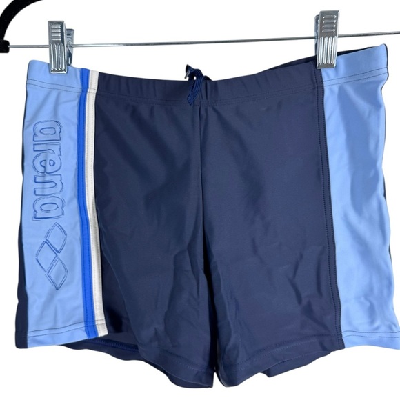 NWT Arena Mens Swimsuit Swim Trunk Boxer Swimwear Short Blue 36 - Picture 1 of 5